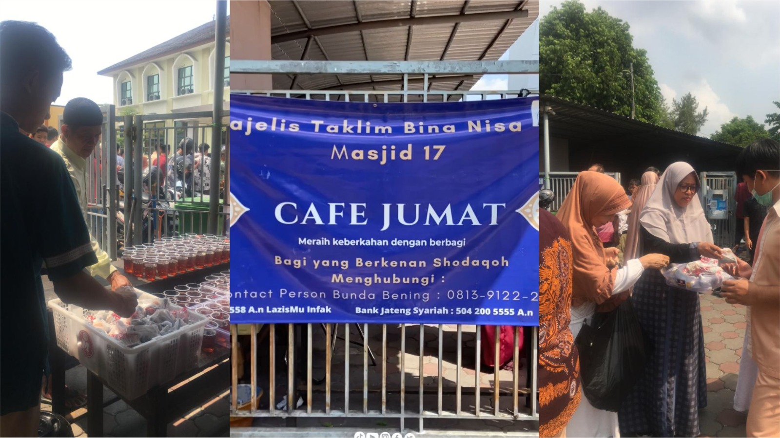 Café Jumat Lazismu Rutin Bagikan Makanan Dan Minuman Gratis Untuk 450 Jamaah Shalat Jumat Masjid 17 Purwokerto